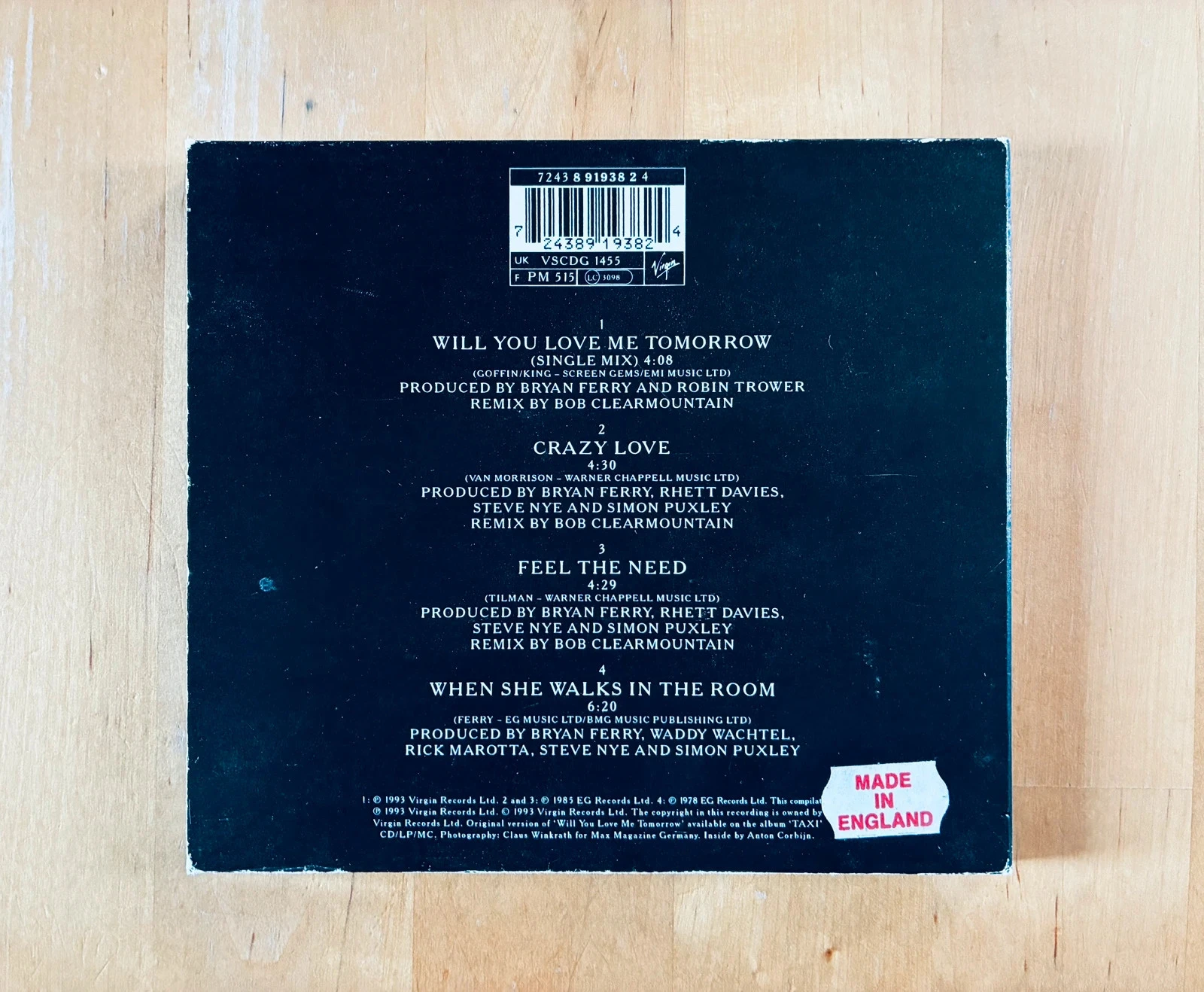 Digipack CD maxi Bryan Ferry Will you love me tomorrow. – photo 3